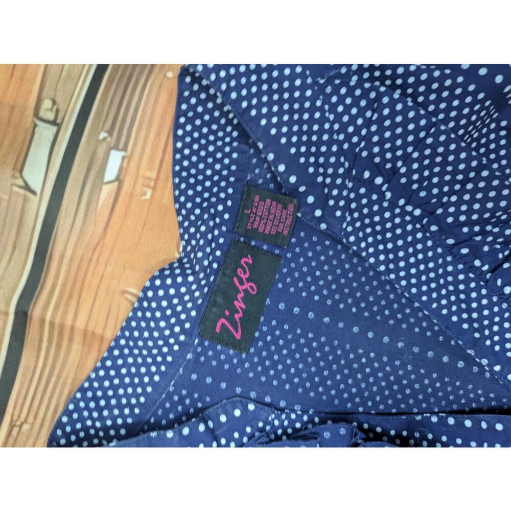 Zinger Vintage style thank you find at least one you blue top Size L - Picture 3 of 10